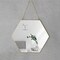 11.81"X10.24" Gold Hexagon Mirror Wall Decor Small Decorative Mirror Hanging Mirrors for Wall Home Bathroom Bedroom Living Room, Small, Gold